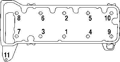 Порядок затягивания болтов головки цилиндров.