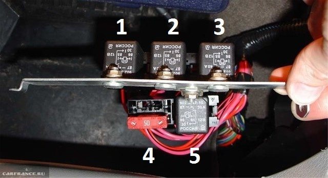 Реле вентилятора и топливной системы Лада Калина
