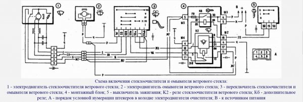 Схема стеклоочистителя