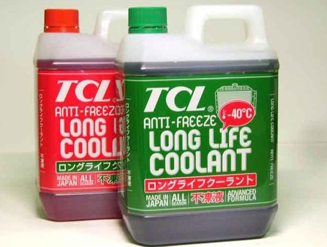 Охлаждающие жидкости для автомобильных систем TCL Long Life в пятилитровых упаковках японского производства. Эти антифризы соответствуют международным классификациям G-11 и G-12 Охлаждающие жидкости для автомобильных систем TCL Long Life в пятилитровых упаковках японского производства. Эти антифризы соответствуют международным классификациям G-11 и G-12