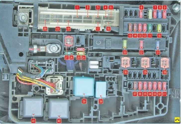 Схема БП под капотом с нанесенными цифровыми обозначениями элементов прибора Схема БП под капотом с нанесенными цифровыми обозначениями элементов прибора