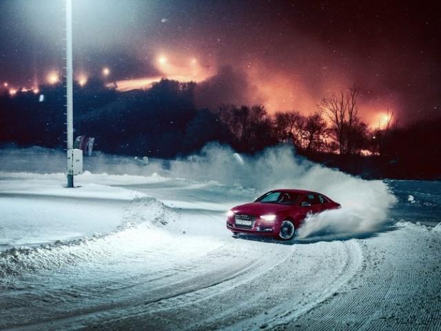 Занос автомобиля на снегу Занос автомобиля на снегу