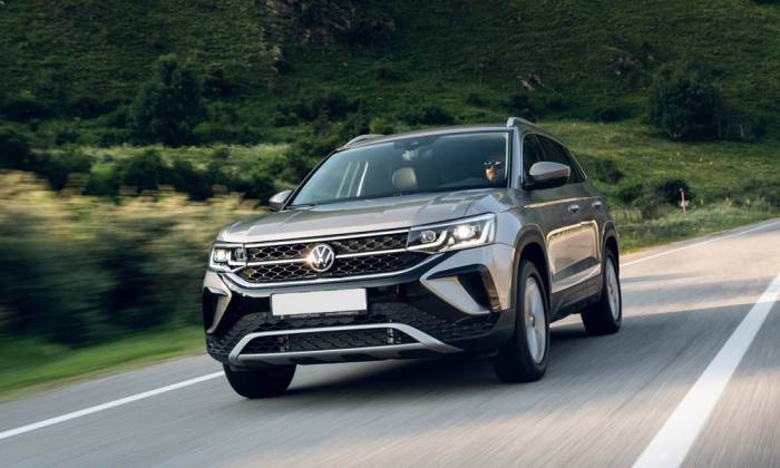 Динамика Volkswagen Taos Авто Volkswagen Taos на дороге