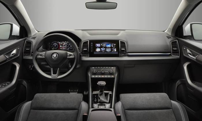 Интерьер Skoda Karoq Автомобиль Skoda Karoq внутри