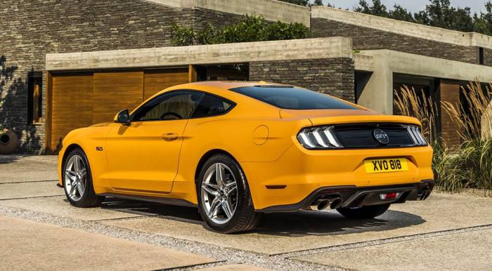 Вид Ford Mustang сзади Ford Mustang сзади