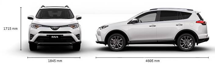 Экстерьер Toyota RAV4 Габаритные размеры