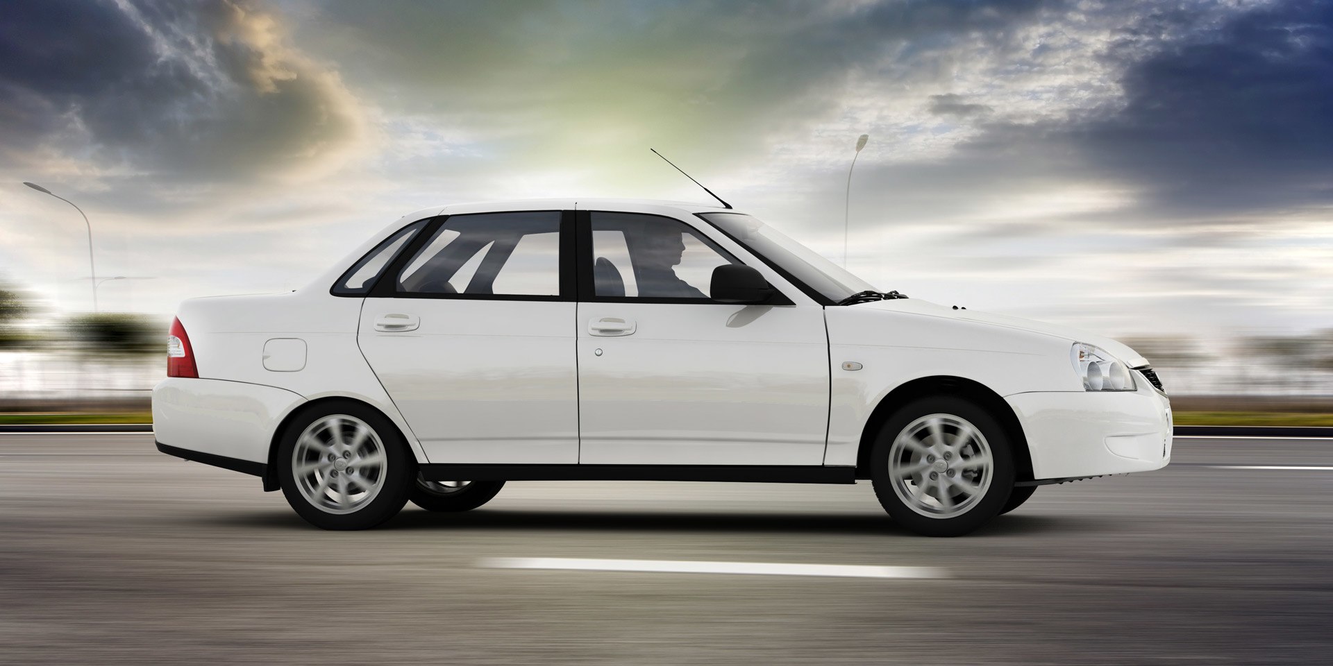 Lada Priora белого цвета Автомобиль Lada Priora