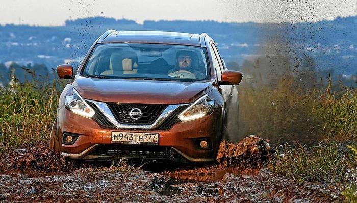 Nissan Murano на бездорожье Nissan Murano и грязь
