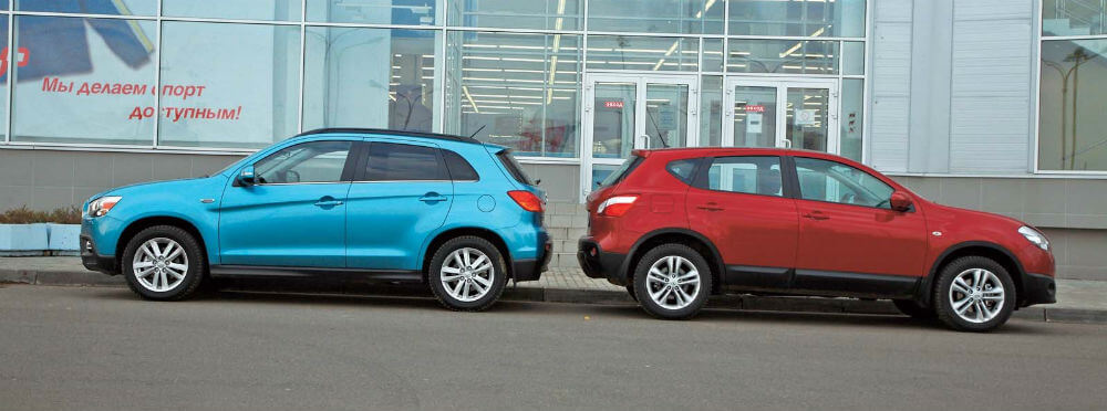 Автомобили Nissan Qashqai и Mitsubishi ASX Автомобили Nissan Qashqai и Mitsubishi ASX