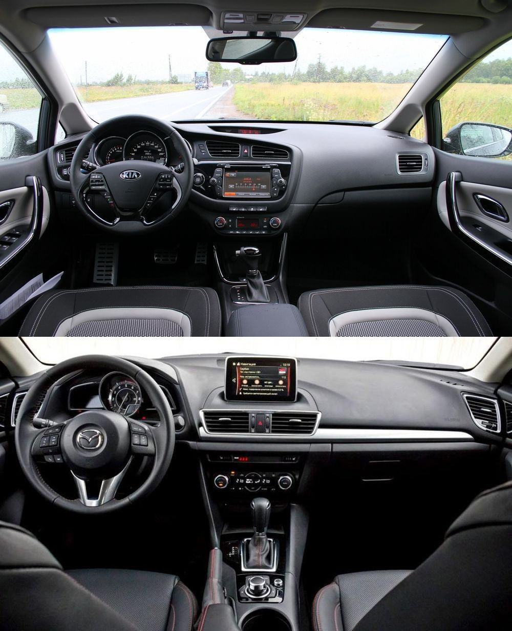 салон Kia Ceed и Mazda 3 салон Kia Ceed и Mazda 3