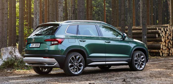 Вид Skoda Karoq сзади Сзади Skoda Karoq